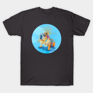 English Bulldog Digital Art T-Shirt